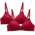 thumbnail image 1 of 2PC Bras for Women Seamless Wire Free Underwear Smooth Cups Full Coverage Lightly Lined Padding Comfort T-Shirt Bra, 1 of 4
