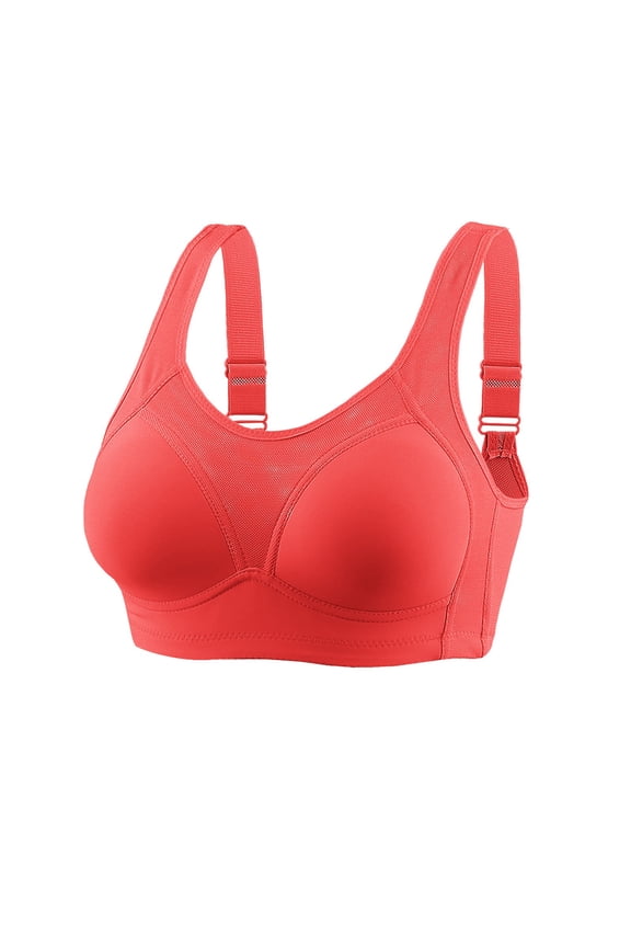 2PC Bras for Women Strong Fixed D Fitness Running Jogging Yoga Wireless Bras for Women,Red,85C