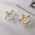 thumbnail image 1 of 2PC Candle Holder Star-Shaped Candlestick Holder Glass Candle Plate Taper Candle Holder Candle Base Tea Light Tin Tea Light Cup Tealight Cup Holder Candle Wax Tin,Transparent Valentine's Day, 1 of 6