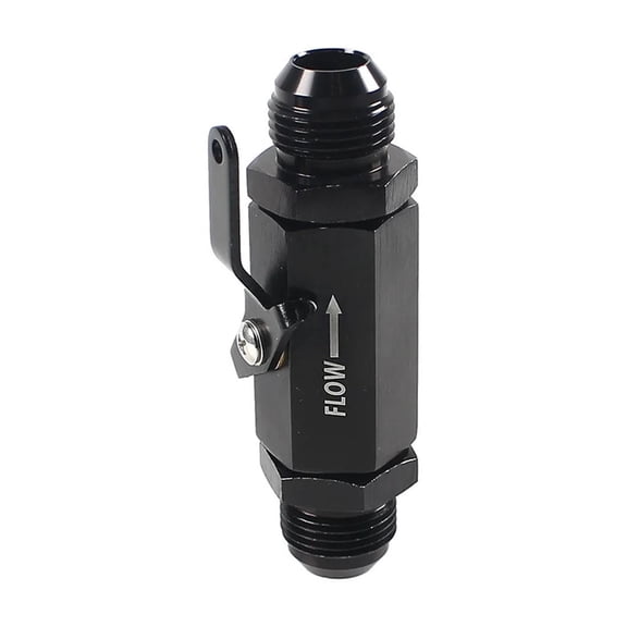 2PC Car AN6 Inline Fuel Shut Off Valve Cut, Off W/ Cable Lever 6AN Aluminum Black ,Easy to Use