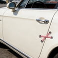 thumbnail image 1 of 2PC Car Decal Sticker, Cartoon Tie Stitches Graphic, Fun car Accessory, Bandage Decal for Bumper, Car Door, Trunk, Window, Side - Pink, 1 of 6