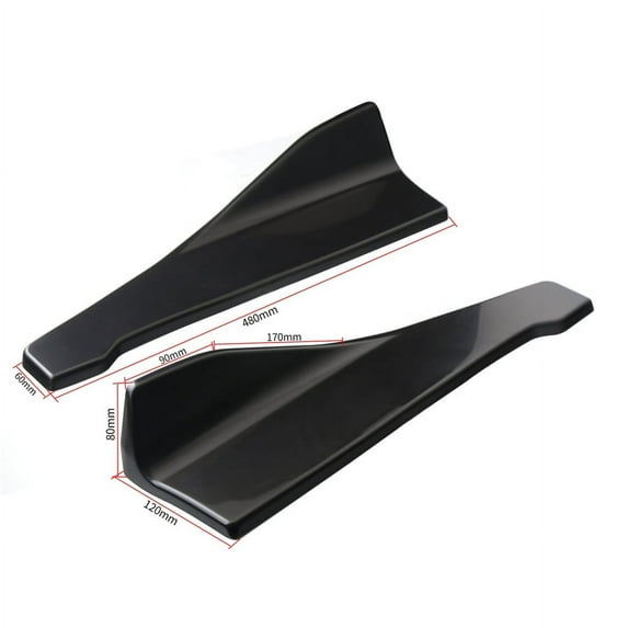 2PC Car Rear Lip Rocker Bumper Spoiler Wrap Angle Splitters Body Side Skirts Kit
