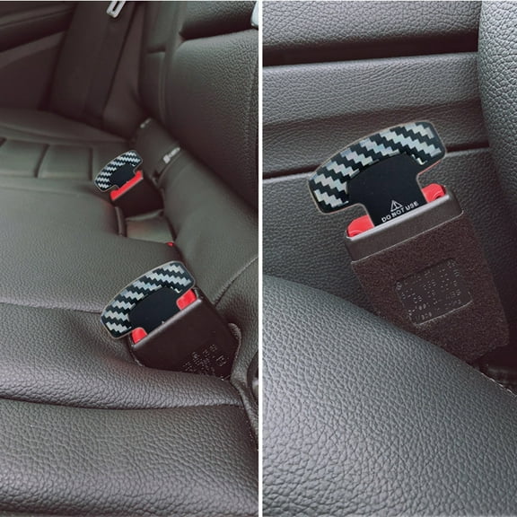 2PC Car Seat Belt Accessories Insert Fixed Limiter Insert Lock Tongue With Belt Bayonet Plug
