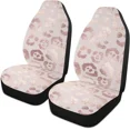 thumbnail image 1 of 2PC Car Seat Covers Pink Lip Cheetah Rose Gold Bling Women Print Front Seats Covers Only Neoprene Car, 1 of 4