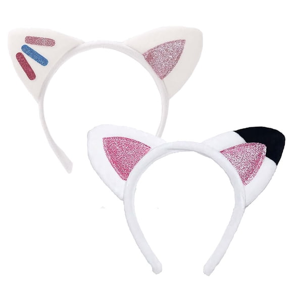 2PC Cat Ears Headbands Birthday Party Accessories Kitty Headwear Halloween Supplies