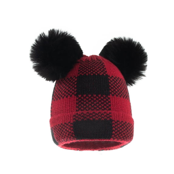 2PC Christmas Knitted Pompom Beanie Hat Mother & Baby Xmas Hat