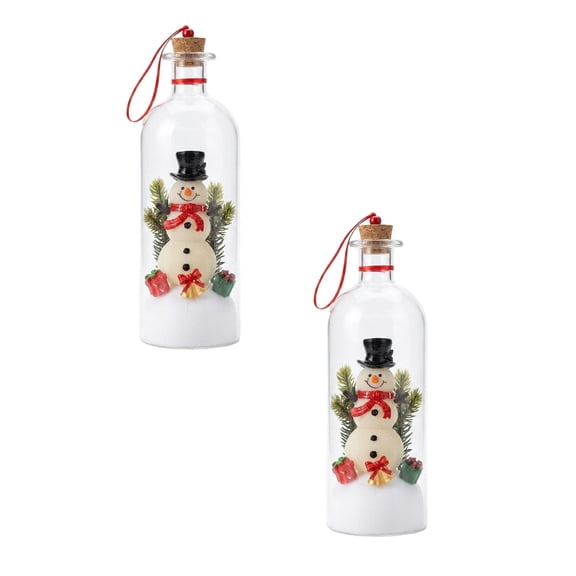 2PC Christmas Recordable Tree In A Bottle Ornament 30 Second Voice Audio Message Keepsake Christmas Home Table Mantel Decor Gift