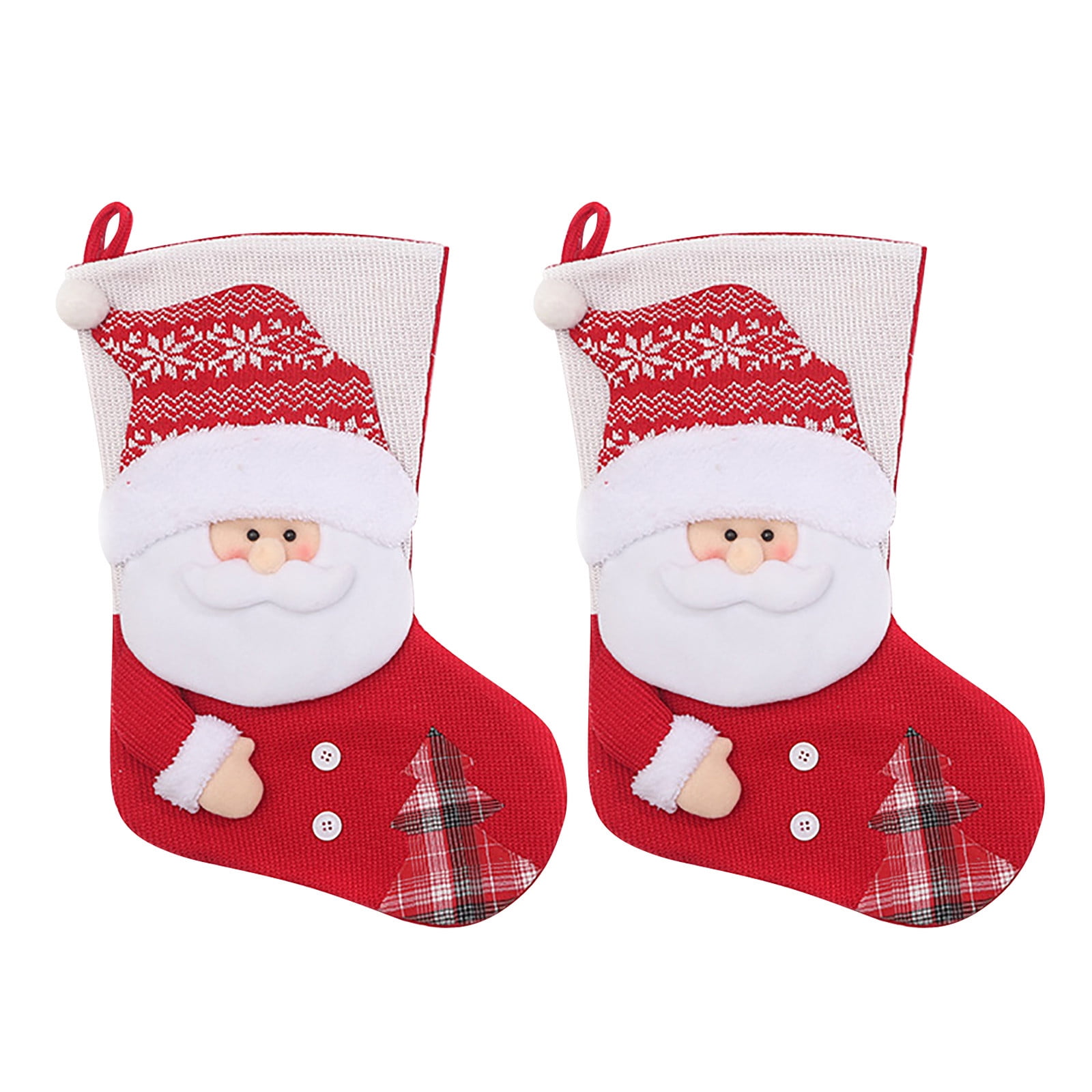 2PC Christmas Stocking Big Xmas Stockings Decoration Santa Snowman