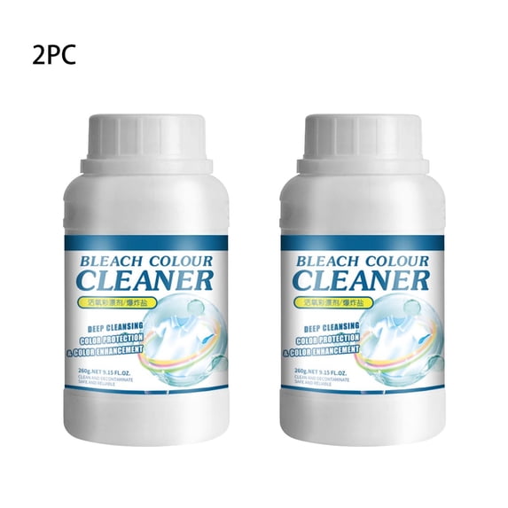 2PC Color Bleach Powder Laundry Whitener Stain Remover For Whites And Colors Safe For All Washable Fabrics 9.2 Ounce