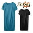 thumbnail image 1 of 2PC Comfortable Nightgowns New Womens Tshirt Nightgown Cotton Summer Thin Loose Sleepshirts Comfy Casual Nightshirt for Women Multicolor XL, 1 of 8