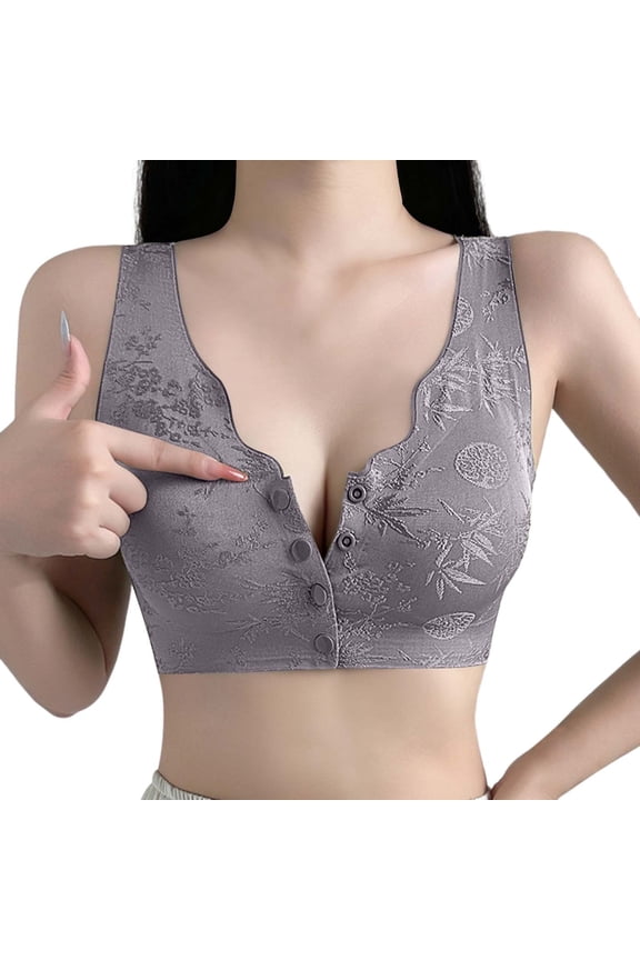 2PC Cotton Bralette Transparent Shoulder Strap Cordless Backless Spongeless Bralette Top,Purple,XXXXL