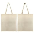 thumbnail image 1 of 2PC Cotton Reusable Canvas Tote Bag 15.7"H×11.8"W Eco Friendly Blank DIY Shopping Handbag Simple Fashion Gift Storage Bag for Daily Grocery Travel Casual Home Decoration Style B, 1 of 8