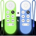 thumbnail image 1 of 2PC Cover-Case-for-Chromecast-Google-TV-Remote, Glow-in-The-Dark Silicone Sleeve Skin for Google Chromecast 4K/HD (Green + Blue), 1 of 17