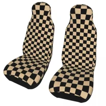White And Crimson Red Checkerboard Universal Auto Car Seat Covers Universal Fit for SUV Plaid Bucket Seat Protector Cover 2PC