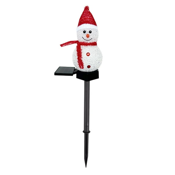 2PC Cute Garden Decor Solar Lights Outdoor Outdoor Plastic Solar Lights Snowman Shape Solar Powered LED Lamp Waterproof Garden Light Decoration For Walkway Path Yard Light