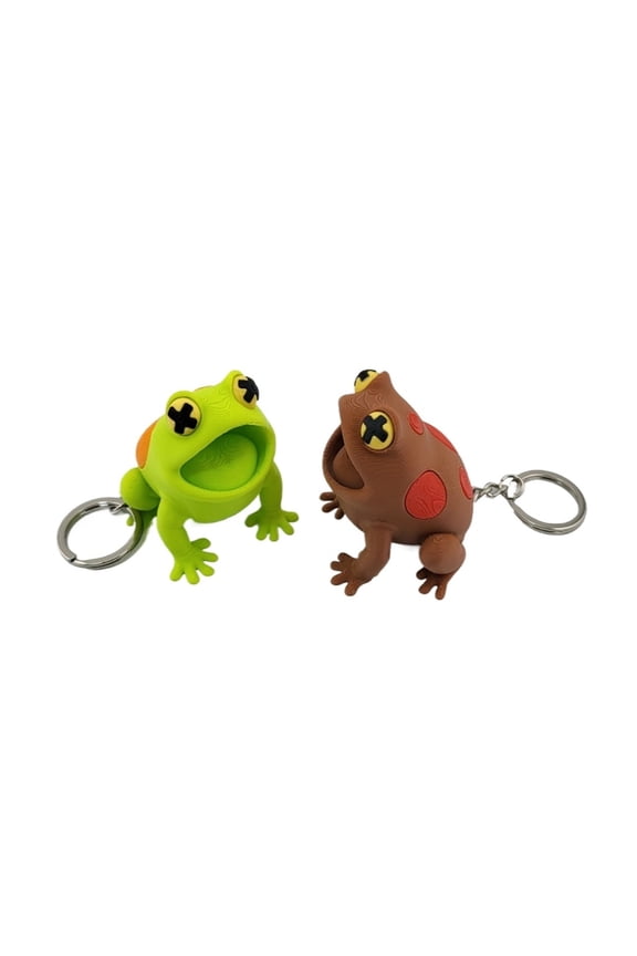2PC Cute and weird frog skeleton key chain 3D printing