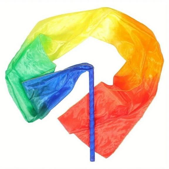 2PC Dance Gymnastics Colorful Silk Dancing Colorful Sports Props Flinging Silk 1.5mx20cm