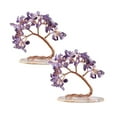 thumbnail image 1 of 2PC Decor Spiritual Gift Meditation Rystal Tree Natural Crystals Stone Base Tree Copper Wire Amethyst Tree Crystals Life Tree Attract Luck Tree For Positive Energy Gemstone Desk Decorations, 1 of 8