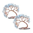 thumbnail image 1 of 2PC Decor Spiritual Gift Meditation Rystal Tree Natural Crystals Stone Base Tree Copper Wire Amethyst Tree Crystals Life Tree Attract Luck Tree For Positive Energy Gemstone Desk Decorations, 1 of 8