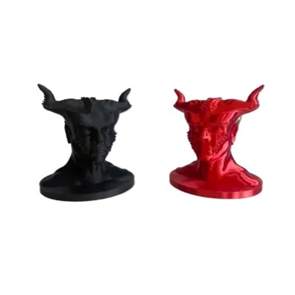 2PC Devil's Head Sculpture 3D Printing