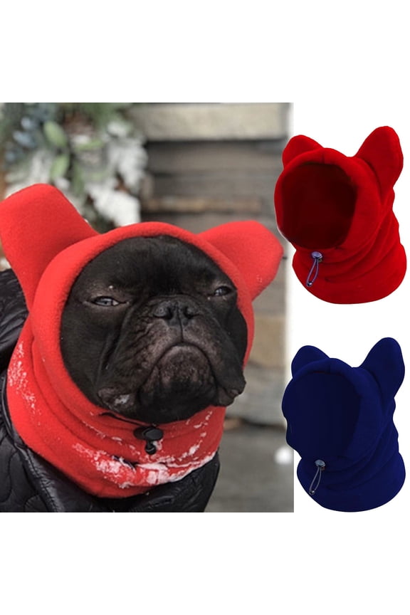 2PC Dog Hooded Warm Hat Winter Pet Cap With Adjustable Ear Flaps, Soft Polyester Material And Comfort Fit For Small Dogs, Outdoor And Cold Weather 7.5X 5.9X 2.4In 0.19Lb