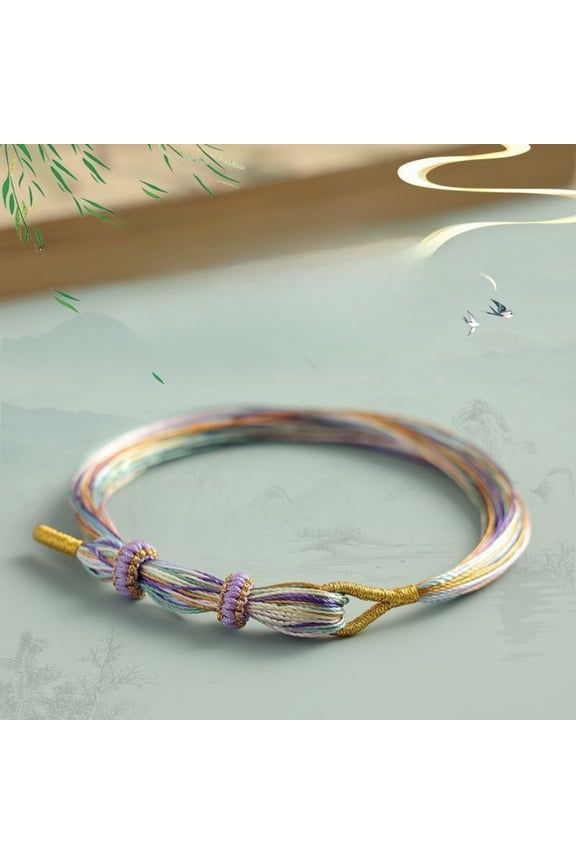 2PC Dragon Boat Festival Adjustable Bracelet Five Color Rope Handmade Braided Pull Cord Practical Adult Unisex Jewelry