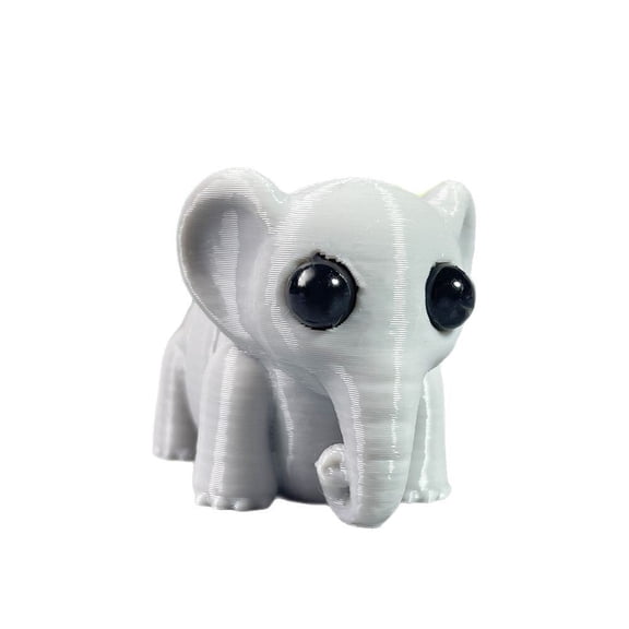 2PC ELEPHANT 4.5C MMini 3D Printed Animal Statue Set, Hinged Small Animal Miniature Landscape Desktop Ornament