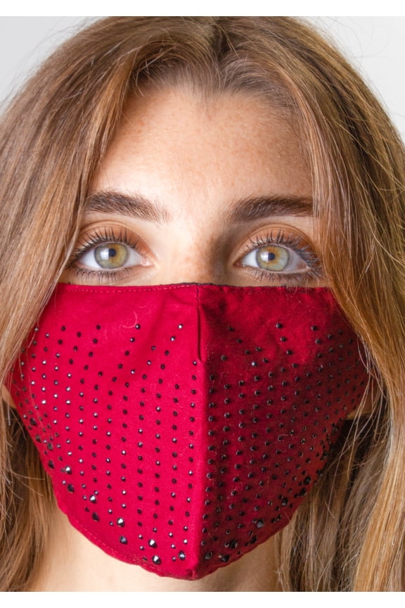 2PC EMBOSSED STONE/SOLID FACE MASK