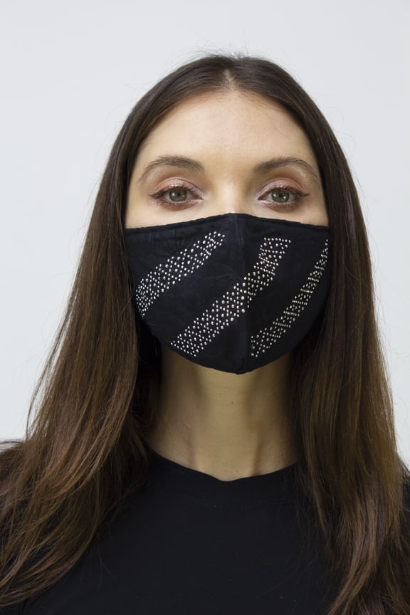 2PC EMBOSSED STONE/SOLID FACE MASK