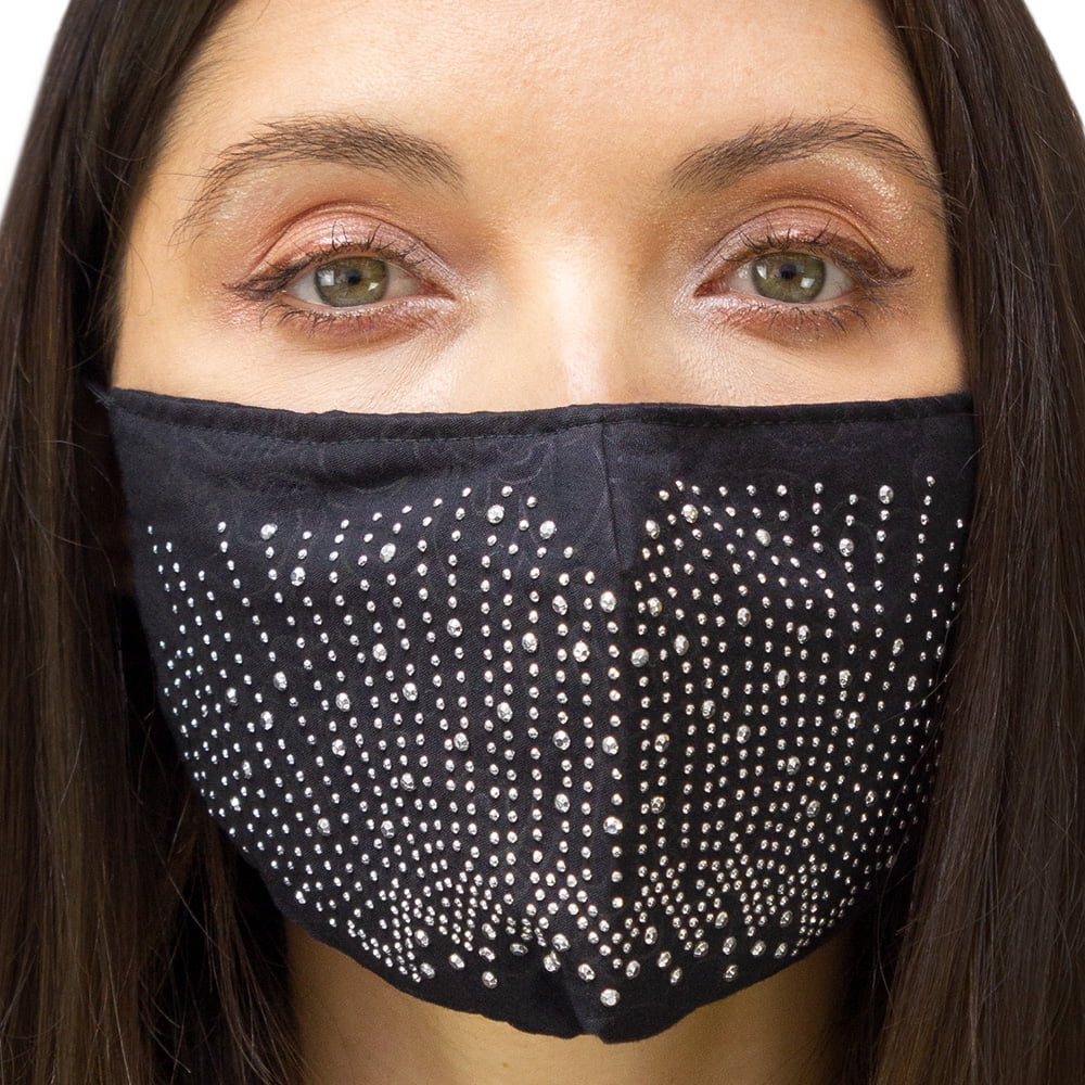 2PC EMBOSSED STONE/SOLID FACE MASK