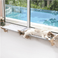 thumbnail image 1 of 2PC Easy Seat Cat Perch for Window Sill - Hammock Design w/Pine Wood & Robust Metal Frame - Cat Window Seat for Large Cats and Kittens (  Color Wood w/Gray Bed, Medium (23''W x 14''D)), 1 of 4