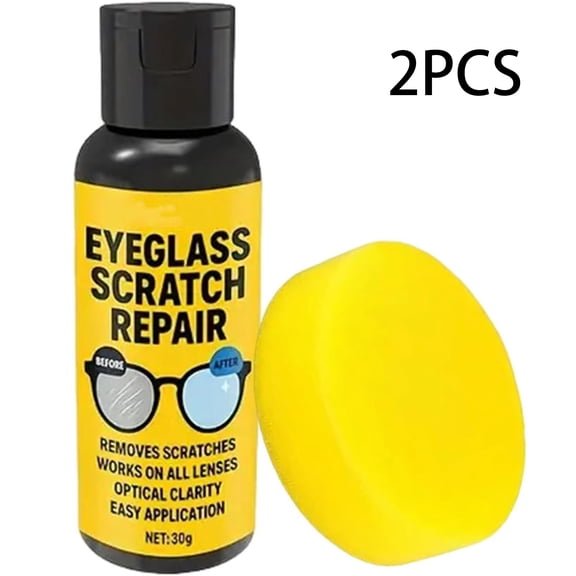 2PC Eyeglass Lens Scratch Repair Spray With Easy Application, Clear Vision Restoration And Safe Formula For Glasses, Sunglasses And Optical Lenses Maintenance, 3.23X1.14In, 30g