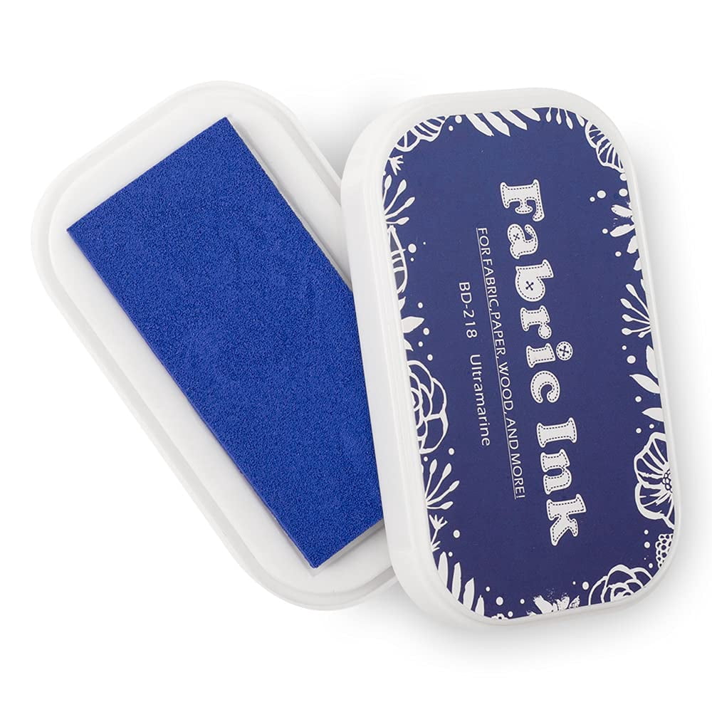 2PC Fabric Ink Pads for Rubber Stamps, Washable Craft Ink Pads for Card Making Scrapbooking, Permanent Ink Pads for Wood, Paper, 3.7 x 2.1 Inch