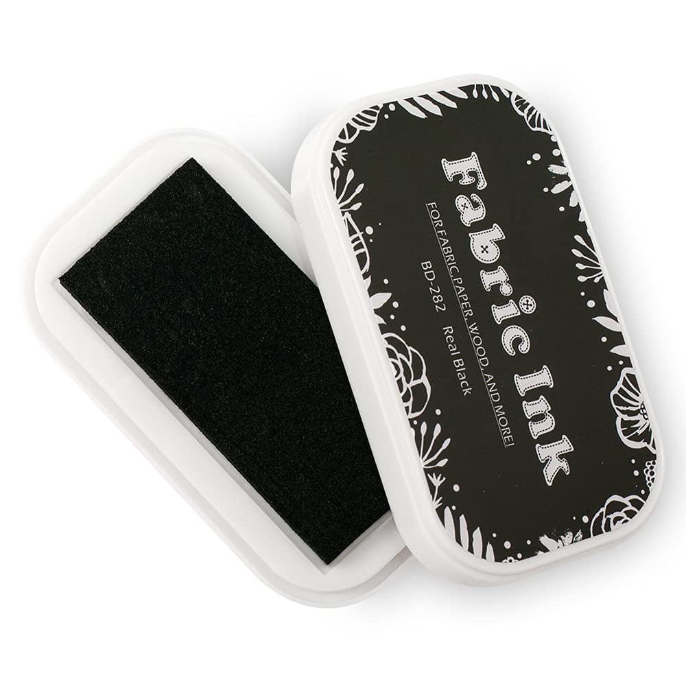 2PC Fabric Ink Pads for Rubber Stamps, Washable Craft Ink Pads for Card Making Scrapbooking, Permanent Ink Pads for Wood, Paper, 3.7 x 2.1 Inch