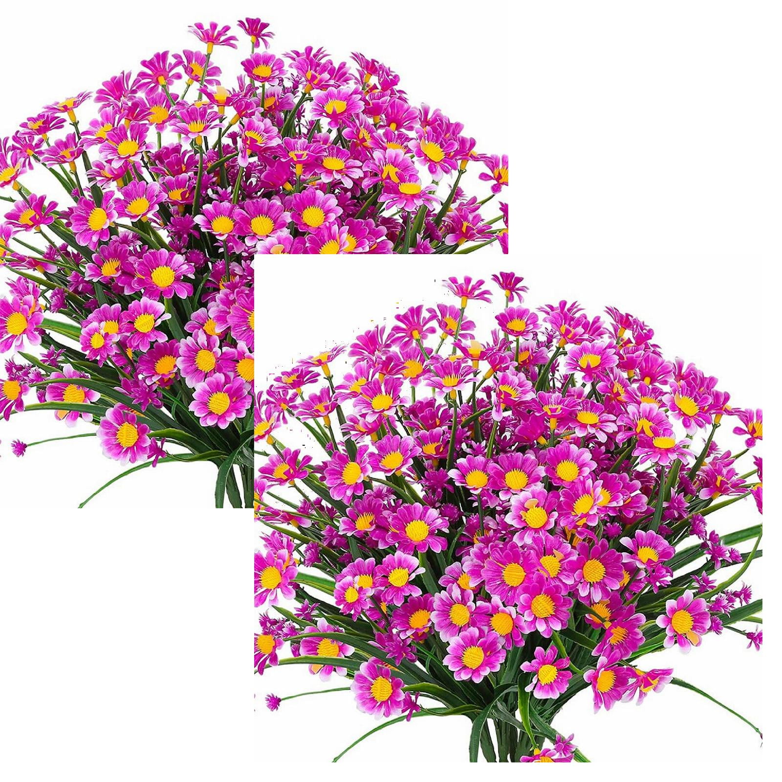 2PC Fake Flower Bouquet 4 Bundles Outdoor Artificial Daisies Flowers