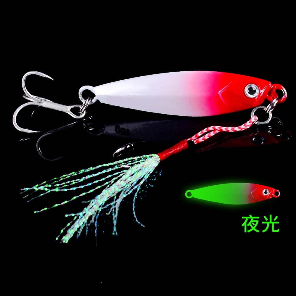 2PC Fishing Jig Bait 7g/10g/15g/20g/30g Metal Laser Jig Casting Spoon Fishing Lure