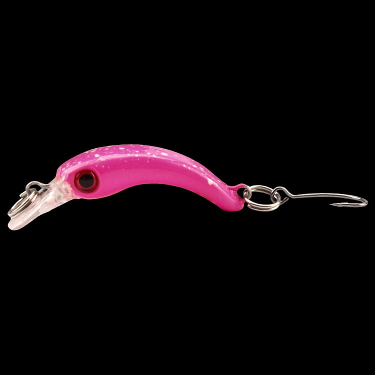 2PC Fishing Lures Jigs 1.5g Small Minnow Lure Micro Bait Mini Bow Single Hook Lure Fake Bait Rock Craw Micro Casting Type