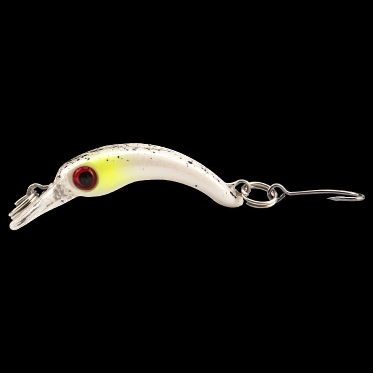 2PC Fishing Lures Jigs 1.5g Small Minnow Lure Micro Bait Mini Bow Single Hook Lure Fake Bait Rock Craw Micro Casting Type