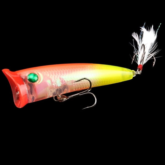 2PC Fishing Lures Jigs 10.5g 8CM Simple Floating Water Wave Crawling Laser Feather Hook Lying Plastic Fake Bait Realistic Fishing Gear