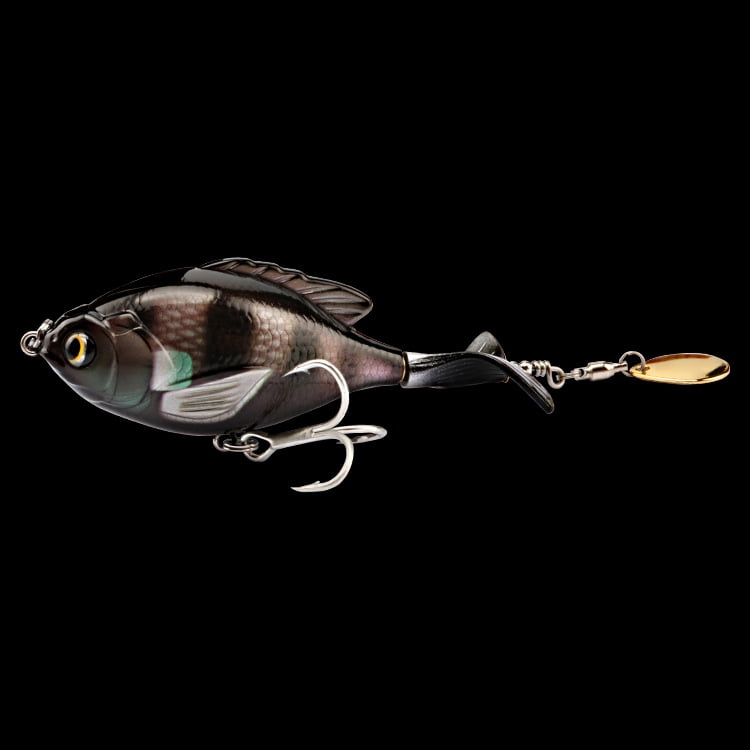 2PC Fishing Lures Jigs 16.9G Spiral Propeller Tractor Hard Bait Floating Water Pencil VIB Blood Slot Hook