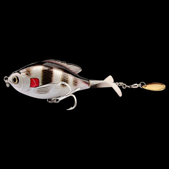 2PC Fishing Lures Jigs 16.9G Spiral Propeller Tractor Hard Bait Floating Water Pencil VIB Blood Slot Hook