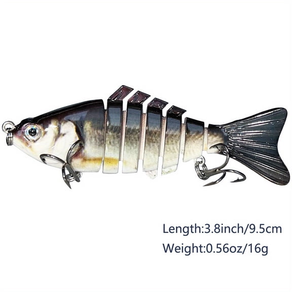 2PC Fishing Lures Jigs, Full-Size Multi Jointed Swimbait, Slow Sinking Segmented Bass Fishing Lure, Swimming Fishing Lure For Freshwater Saltwater, Perch Pike Walleye Striped Bass Lures, Fishing Bait