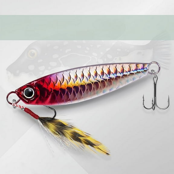 2PC Fishing Lures Jigs Iron Plate Fish Scale Pattern All Water Layer Blue Green White black Pink Red Baits
