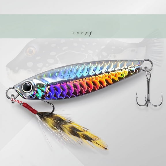 2PC Fishing Lures Jigs Iron Plate Fish Scale Pattern All Water Layer Blue Green White black Pink Red Baits