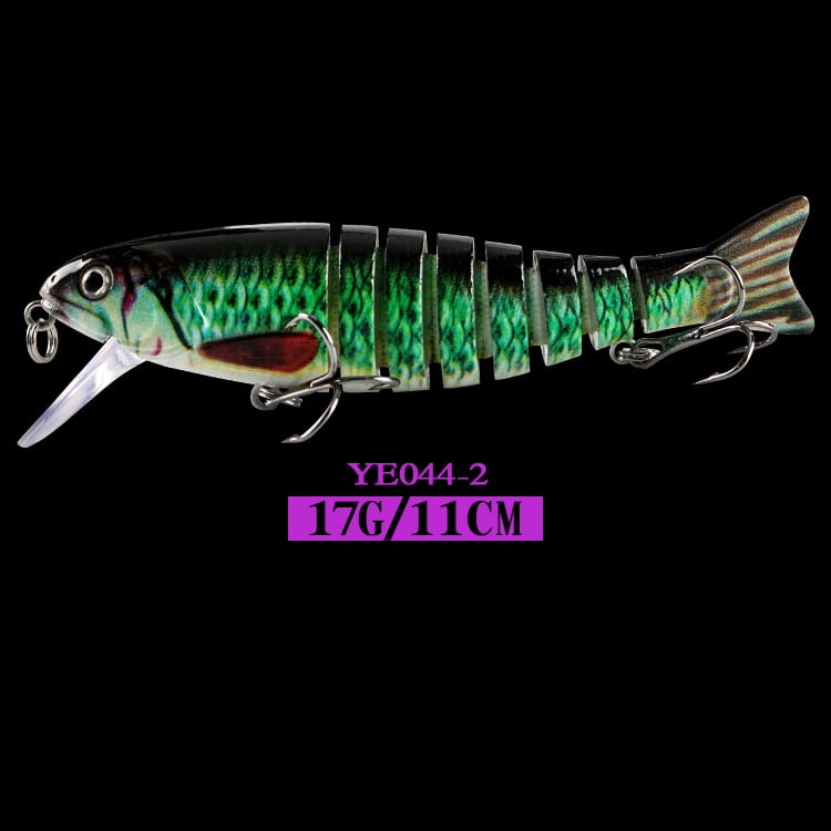 2PC Fishing Lures Jigs Multi-Section Fish Five-Color UV Printed Plastic Hard Lure Set Minnow
