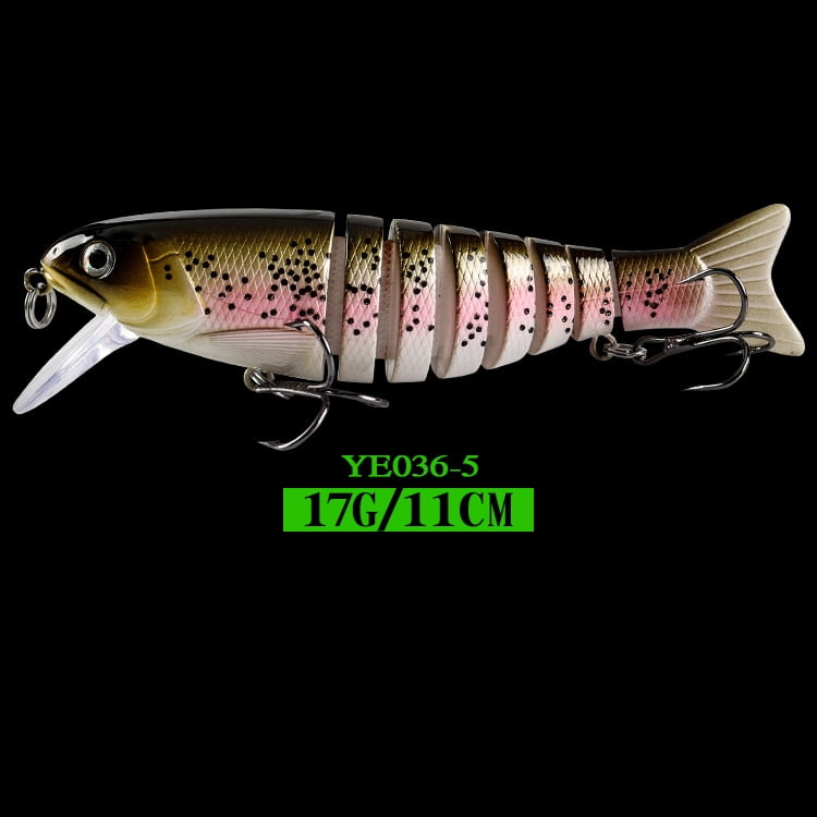 2PC Fishing Lures Jigs Multi-Section Fish Five-Color UV Printed Plastic Hard Lure Set Minnow