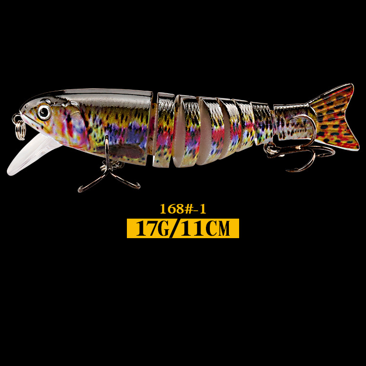 2PC Fishing Lures Jigs Multi-Section Fish Five-Color UV Printed Plastic Hard Lure Set Minnow