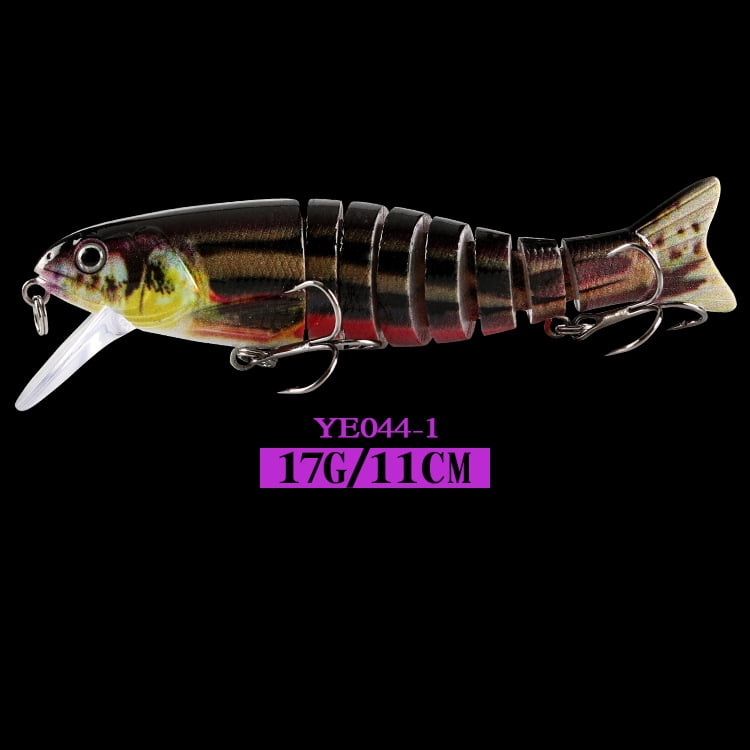 2PC Fishing Lures Jigs Multi-Section Fish Five-Color UV Printed Plastic Hard Lure Set Minnow