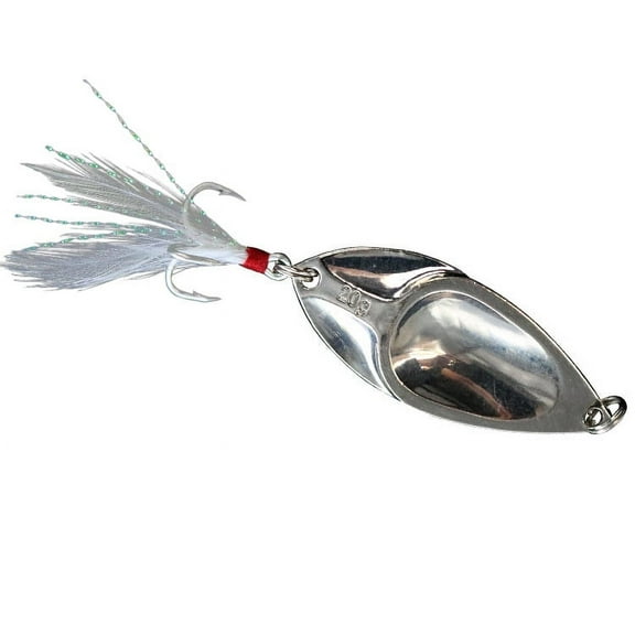 2PC Fishing Lures Jigs Spinnerbait Viper with Blood Groove Feather Hook Leech Durable Long Casting Metal Bait