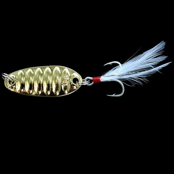 2PC Fishing Lures Jigs with Blood Slot Flat Vibration Spinner Fat Worm Fake Bait Feather Treble Hook Zinc Alloy Bai